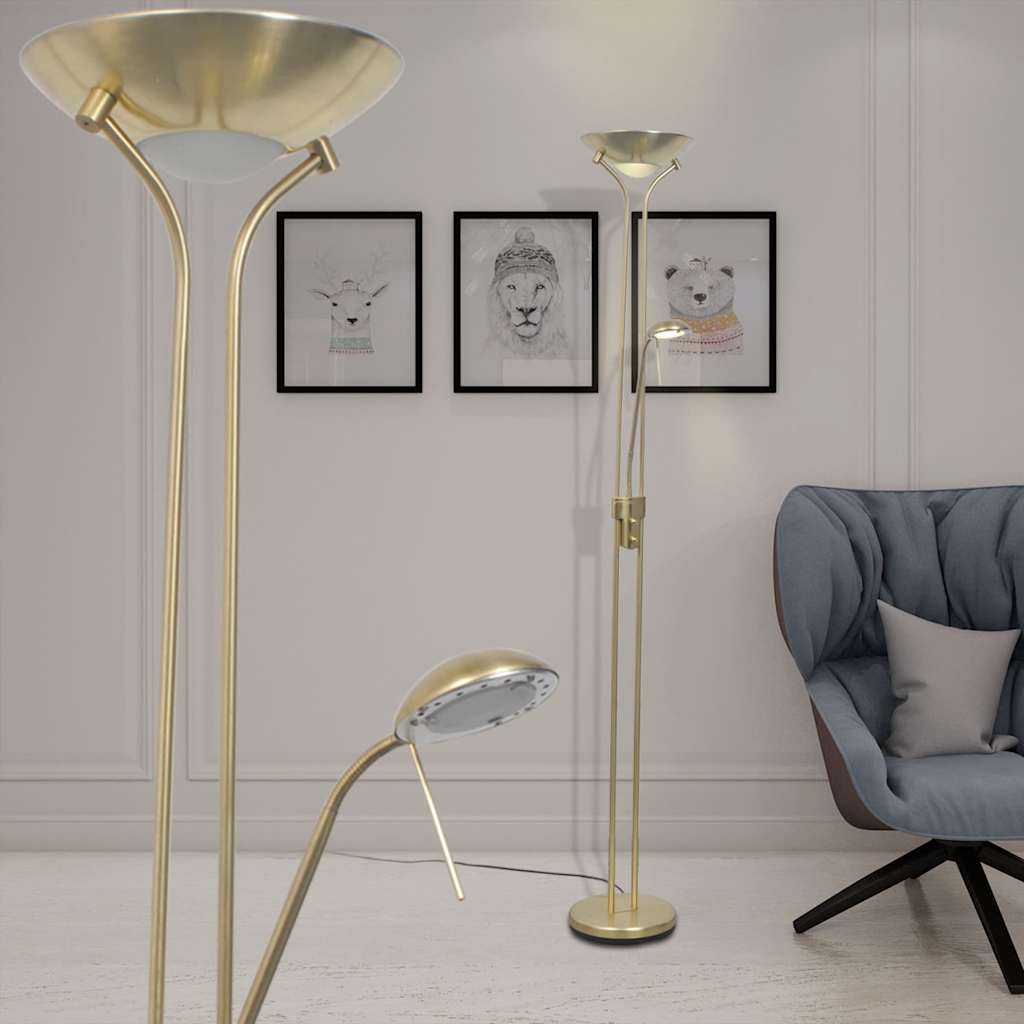 vidaXL Lámpara LED de pie regulable 23 W Oro