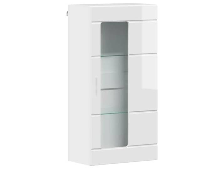 Makastle Wandschrank Hochglanz Weiß 50x29x100 cm Holzwerkstoff