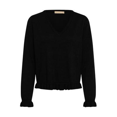 Strickpullover CULTURE "Damen Strickpullover CUclare", Damen, Gr. S, schwarz, Obermaterial: 82% Viskose CV. 18% Elasthan EL., Pullover Strickpullover