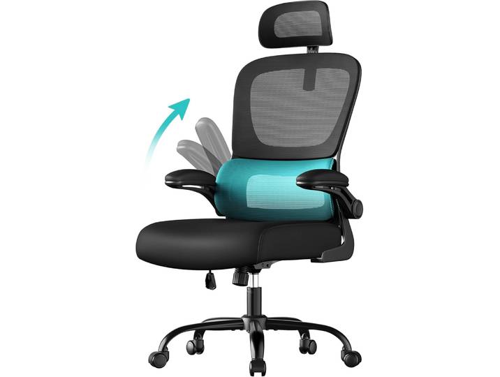 Bürostuhl ergonomisch Netz schwarz atmungsaktiv
