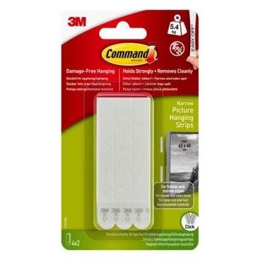 3M Command Strips White Narrow 4 Sets 17207WHI-4 (7100337191)