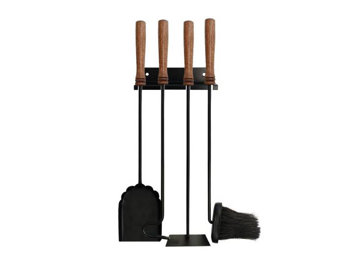 Relaxdays ensemble de 5 outils de cheminée à mur