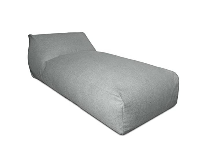 Deshome - Sitzsack für den Garten, Chaise Longue abnehmbar für den Außenbereich 180x90 cm - Bean Bag Chair, Outdoor-Sitzsack mit Polsterung Pouf Puff Design Pulvergrau