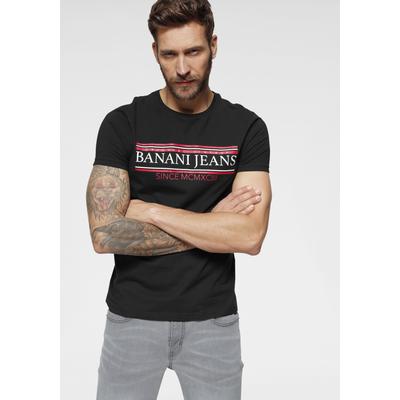 T-Shirt BRUNO BANANI, Herren, Gr. M (48/50), schwarz, Obermaterial: 100% Baumwolle, bedruckt, schmal, Rundhals, Shirts T-Shirt, kurzärmelig, schmal geschnitten, bedruckt, Rundhalsausschnitt