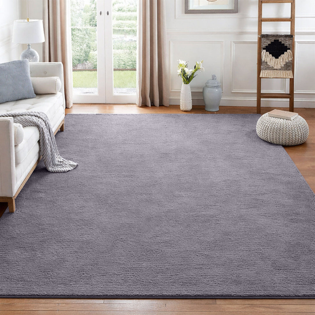 Marlow Home Co. Rectangle Shaggy Washable Area Rug GREY 160 x 230 cm