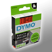 Dymo Label Band D1 40917 (S0720720) schwarz auf rot 9mm x 7m