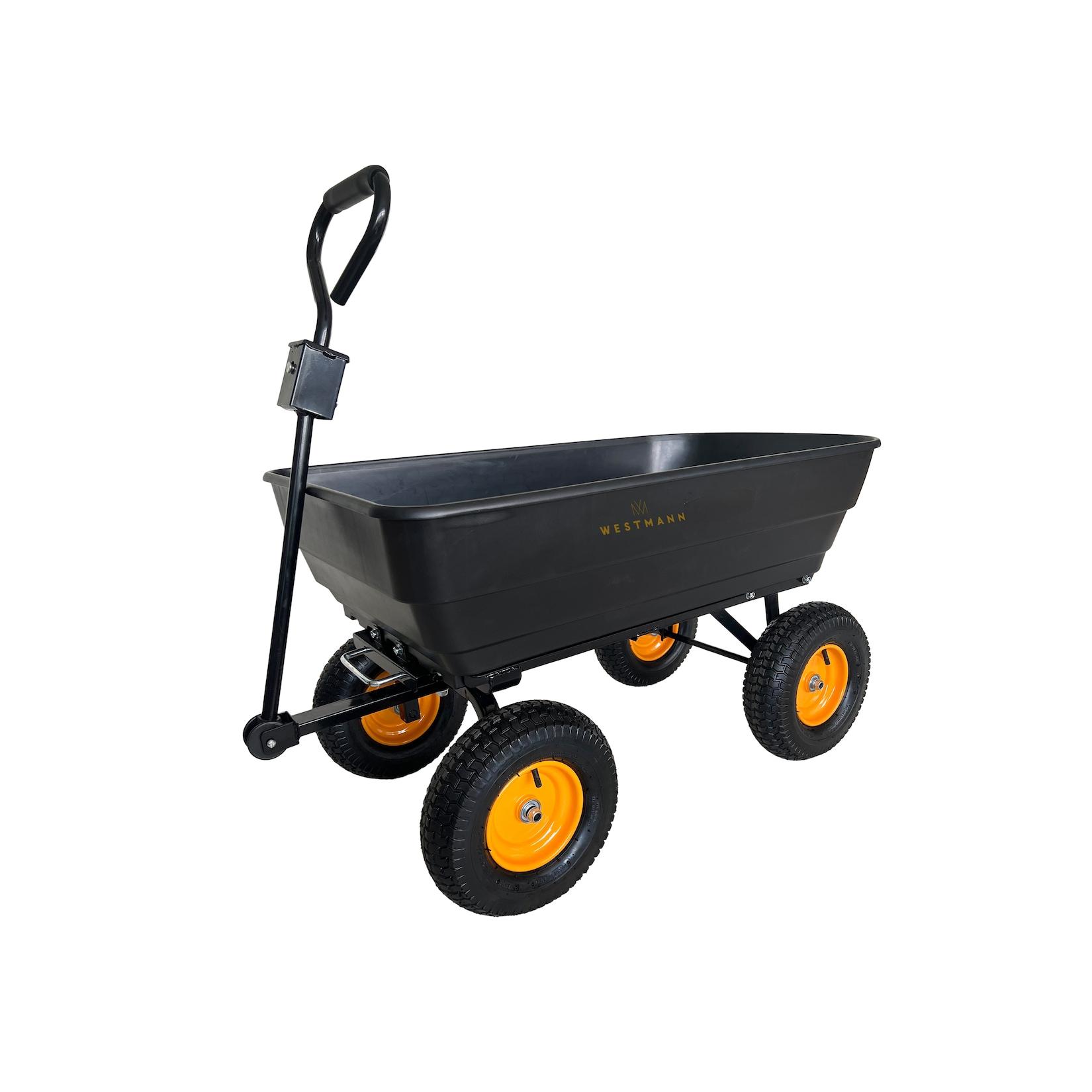 Westmann Kunststoff Gartenwagen mit Kippfunktion Prakta M Schwarz 119x60x105cm