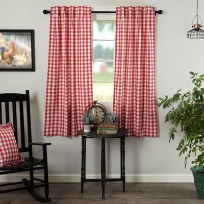 VHC Brands Annie Buffalo Check Short Panel Set - Short Panel 63x36 - Short Panel 63x36