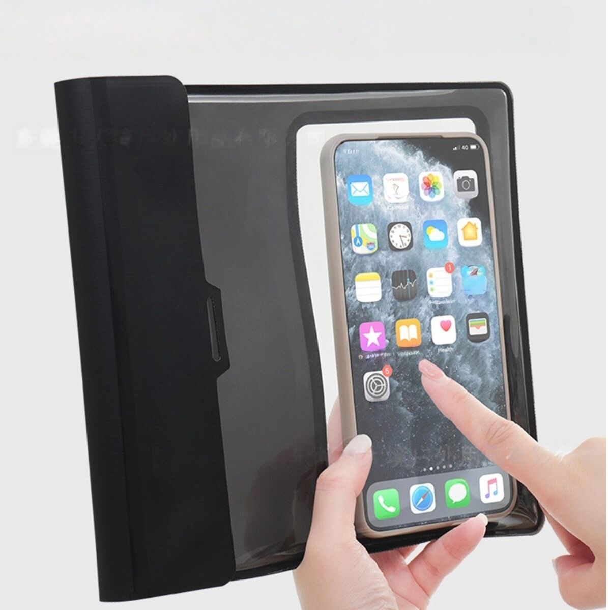 INF Pochette étanche grande capacité pour téléphone – PVC haute transparence, fermeture roll-top, lanière réglable Jaune