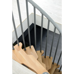 Minka Spindeltreppe Metallica 38 - 305,5cm Geschosshöhe Buche Schwarz