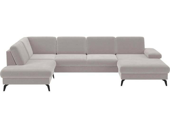 Wohnlandschaft, 335x212 cm, Polyester, Grau, Bettfunktion & Bettkasten, Modern, SIT & MORE