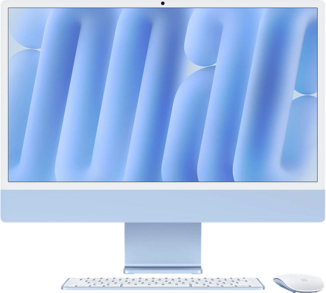 Apple iMac 24 inch M4 10 core CPU/10 core GPU 16GB/256GB Blauw QWERTY