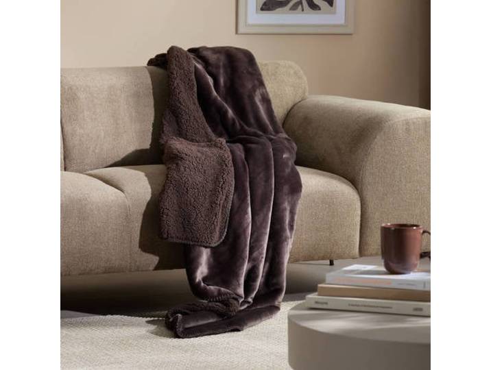 NOUS Living plaid Bidar 150x200 cm - donkerbruin
