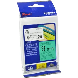 Brother P-Touch Band TZe-721  schwarz auf grün  9mm / 8m  laminiert
