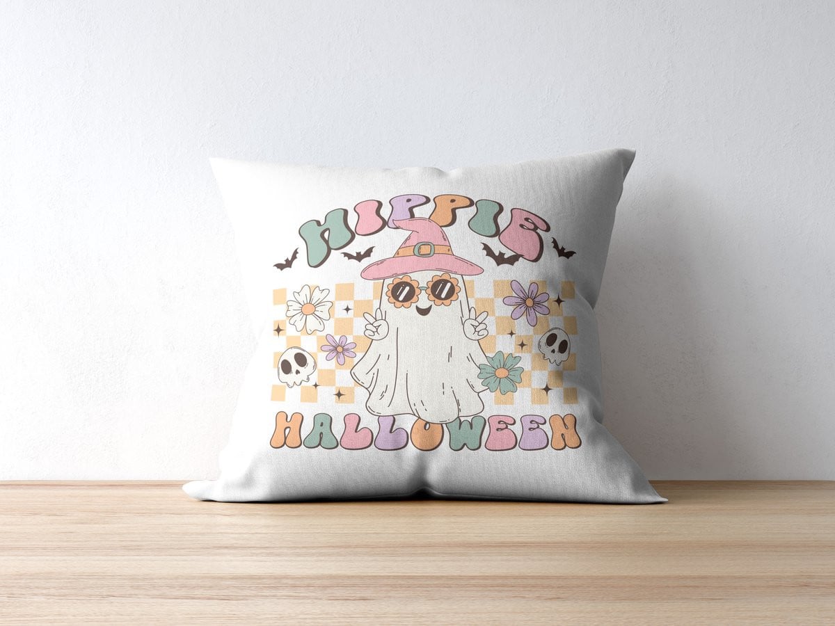 Hippie Halloween Spook Sierkussen - Retro Spookachtige Decoratie