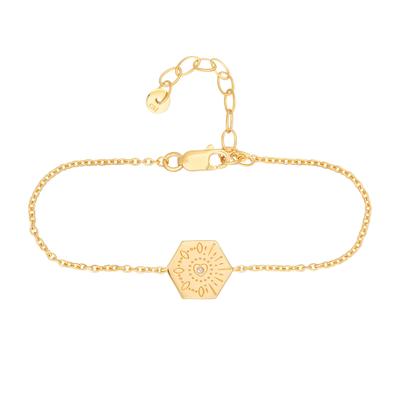 Armband CAÏ, gold (gelb), Armbänder, Damen, 15+4cm, Silber 925 (Sterlingsilber), glänzend, Armband