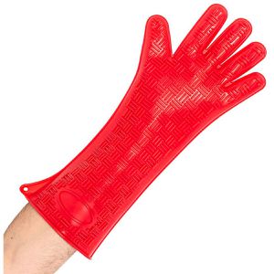 Franz-Mensch Ofenhandschuh Heatblocker, 33217, rot, bis 250°C hitzebeständig, aus Silikon, rutschfest