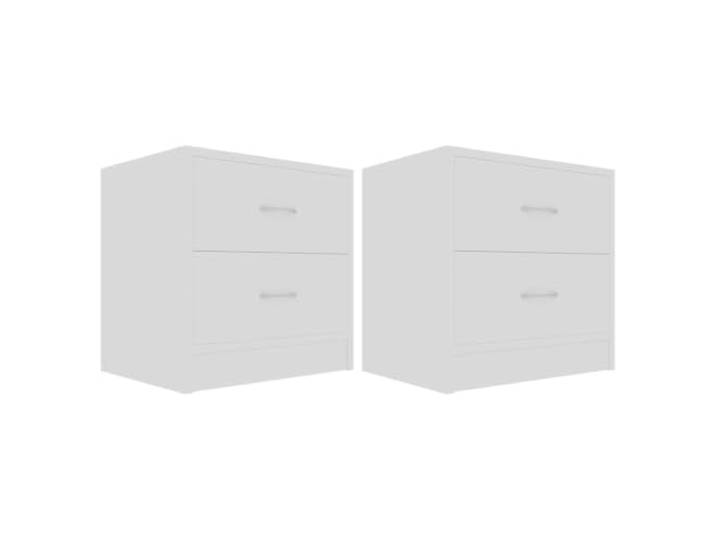 fsahslih Nachttisch 2er Set Weiß 40x30x40 cm Holzwerkstoff 2 Schubladen Elegante Nachtkonsole für das Schlafzimmer mit 2 Auszügen. Auch als Beistelltisch flexibel nutzbar und leicht zu pflegen.