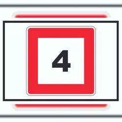 HB-Druck Höchstgeschwindigkeit 4 km/h nicht zu überschreiten Schild mit Symbol A4 (210x297mm)