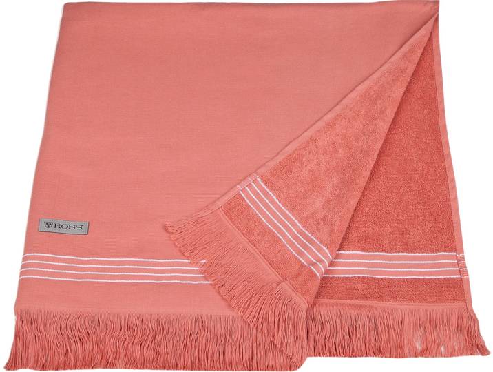 Hamamtuch ROSS Hamam , rot (rosenholz), B:90cm L:180cm, Hamam Frottier, Hamam Frottier, Handtücher, Hamamtuch, idealer Begleiter für Strand, Sauna oder Wellnessbereich