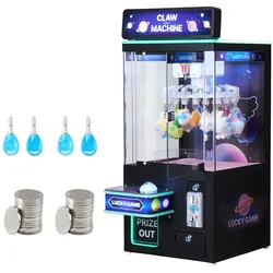 VEVOR Greifautomat, mittelgroßer Arcade-Spielautomat mit Licht und Ton, einstellbarem Schwierigkeitsgrad, präziser Süßigkeitengreifer-Preisspender, für kommerzielles Heimkino, Schwarz-Lila