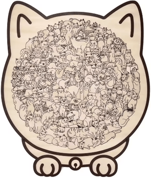 Inspire Picks Cat Shaped Wooden Jigsaw Puzzle Unique Animal Puzzle For Cat Lovers & Gifts style D
