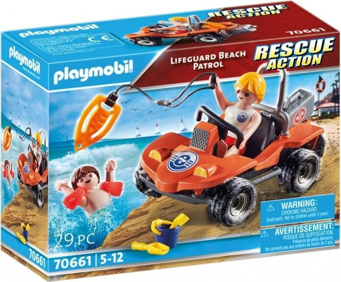 Playmobil Reddingsactie Strandwachtpatrouille Speelgoedfiguurspeelset met 29 onderdelen