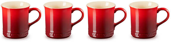 Le Creuset Cerise Stoneware Set of 4 400ml Seattle Mugs