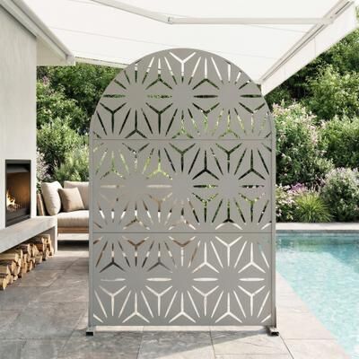 Lirago Outdoor Freestanding Metal Privacy Screen Decorative Partition Panel for Patio Garden Balcony