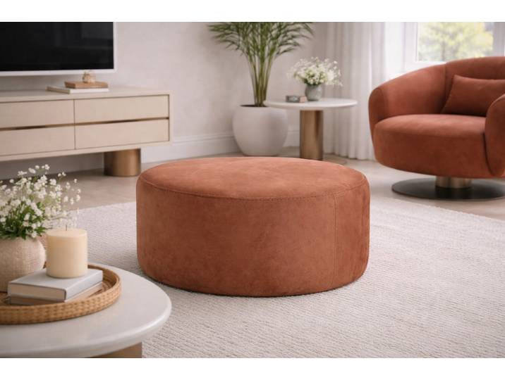 JVmoebel Hocker Eleganter Pouf im minimalistischen Design aus weichem Stoff