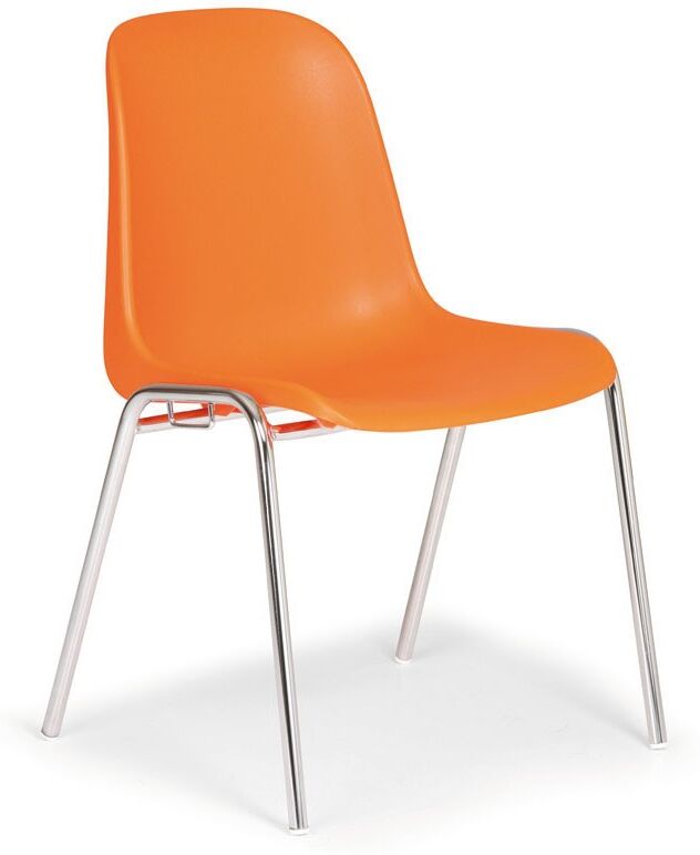 B2B Partner Esszimmerstuhl aus Kunststoff ELENA, orange, Chromfüße