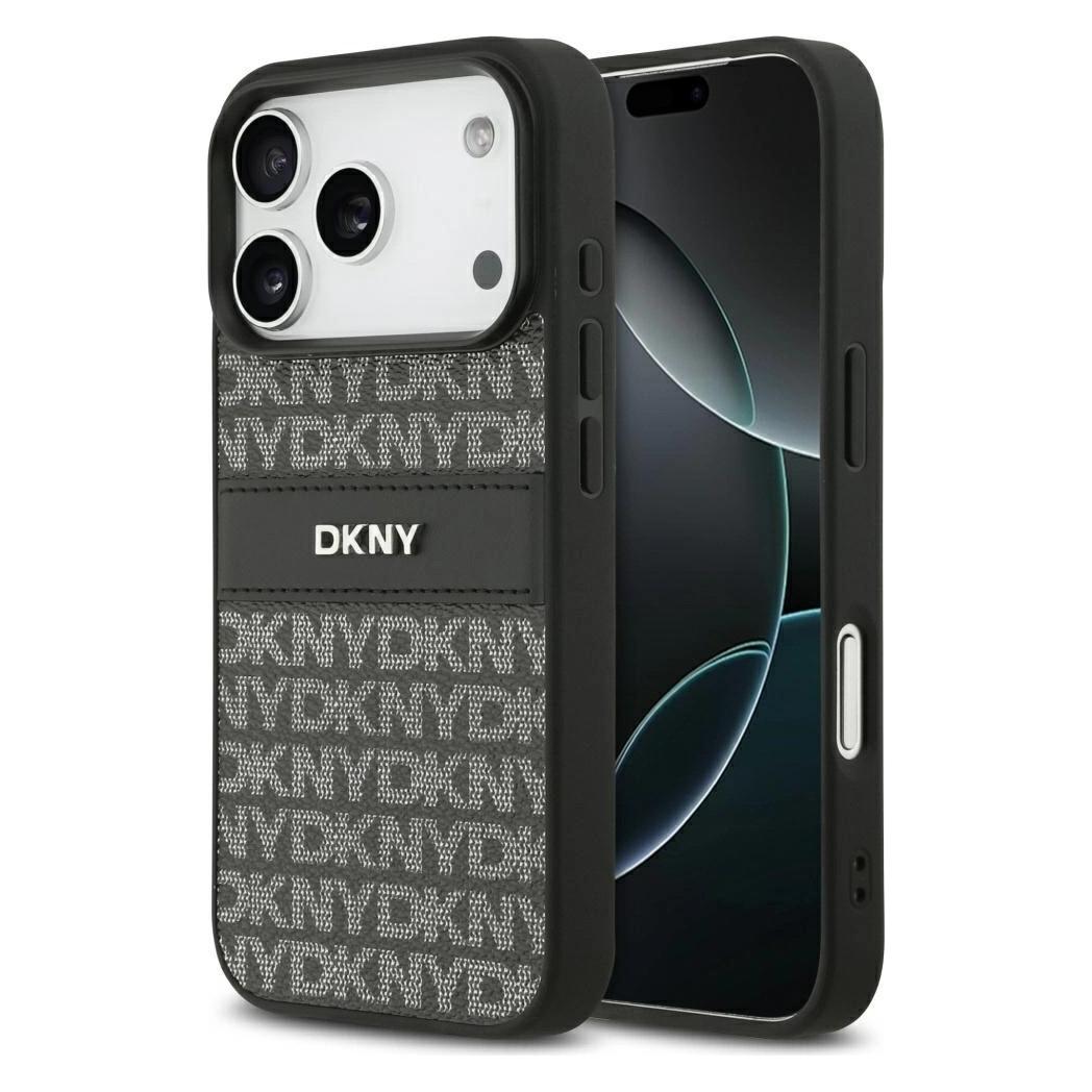 DKNY Case Repeat Texture Pattern with Tonal Stripe for iPhone 17 Pro Max black (Apple iPhone 17 Pro Max) (DKHCP17LPRTHSLK)