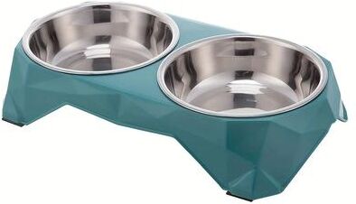 Uplifted Finds Diamond Pattern Stainless Steel Double Pet Bowl green