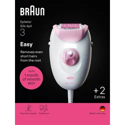 BRAUN Epilierer Silk-épil 3 SE3-031 - weiß|pink