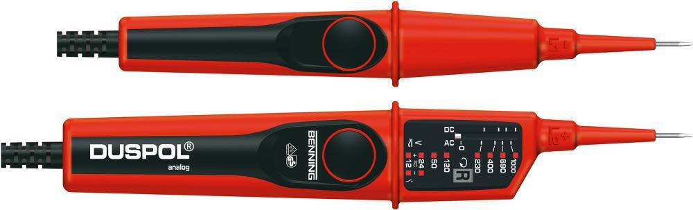 Benning DUSPOL analoog 50261 spanningstester 12-1000 V AC/DC, 2-polig, met mogelijkheid tot belastingtoevoeging