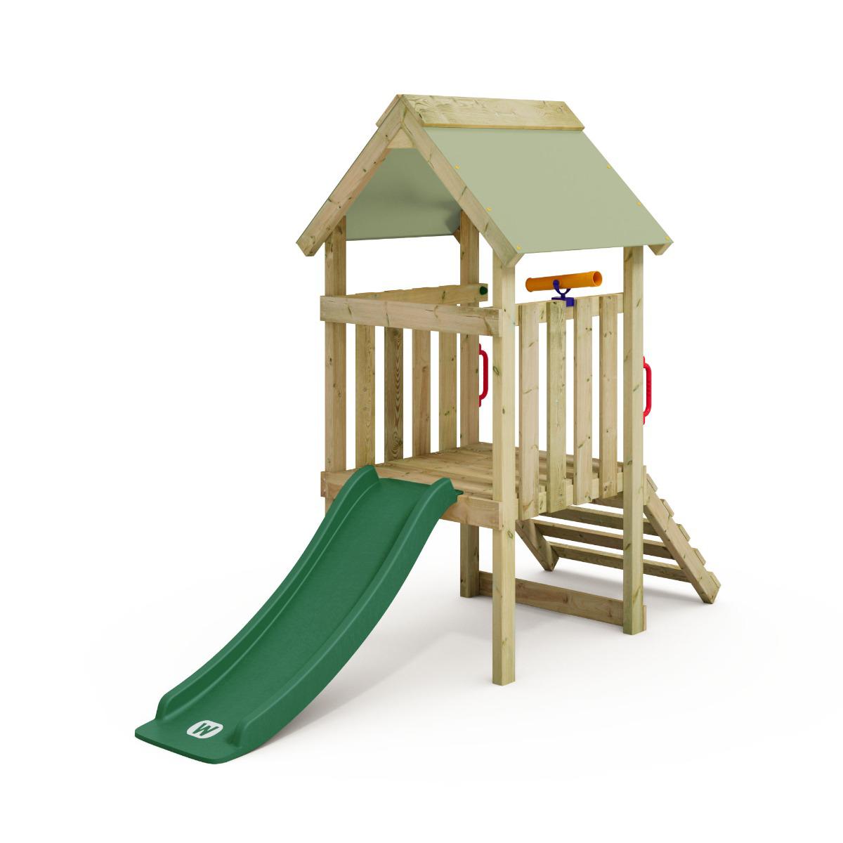Spielturm für Kleinkinder My First Stilthouse 1 mit 60 cm Podest - Sicherer Kletterturm Massivholz Spielhaus für den Garten Outdoor Abenteuer Wickey
