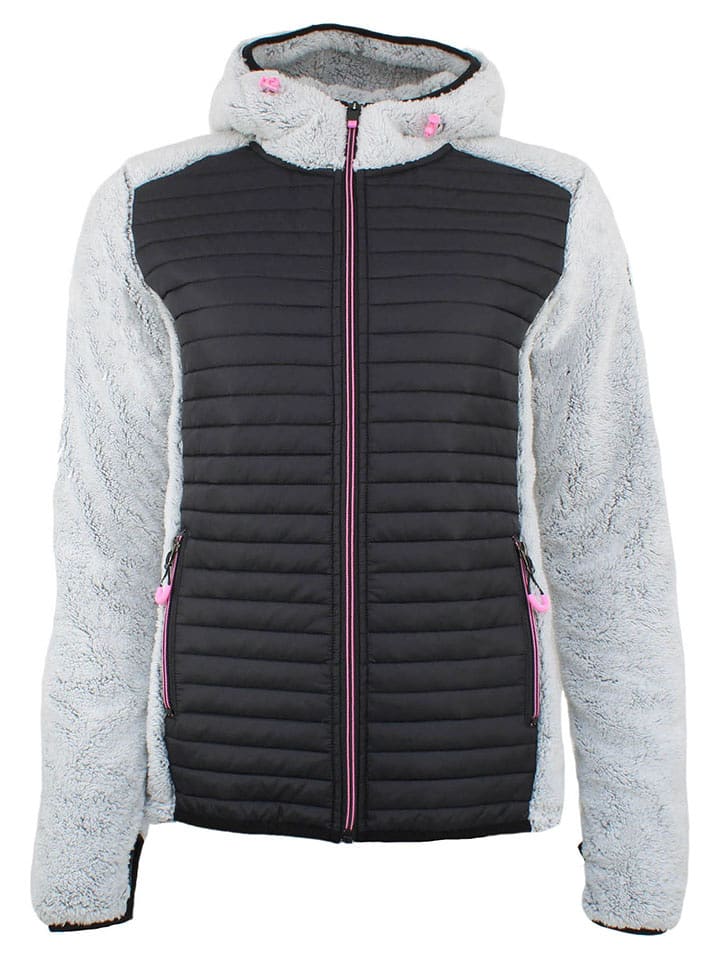 Peak Mountain Fleecejacke "Astone" in Grau/ Schwarz - XXL