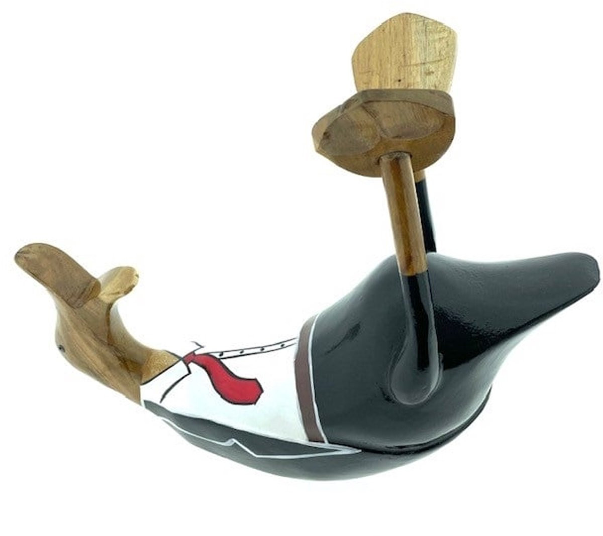 Houten eend Lonny fleshouder