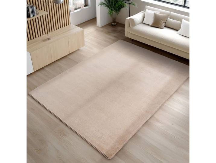 Carpetsale24 Tapis Beige 240x340 cm Lavable Antidérapant et Doux tapis uni Salon et Chambre