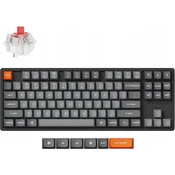 Keychron K8 Max (K8M-J1) QMK Wireless Mechanical Keyboard Red Switch Hot-Swap 80% US Layout (US, Kabelgebunden, Kabellos), Tastatur, Schwarz