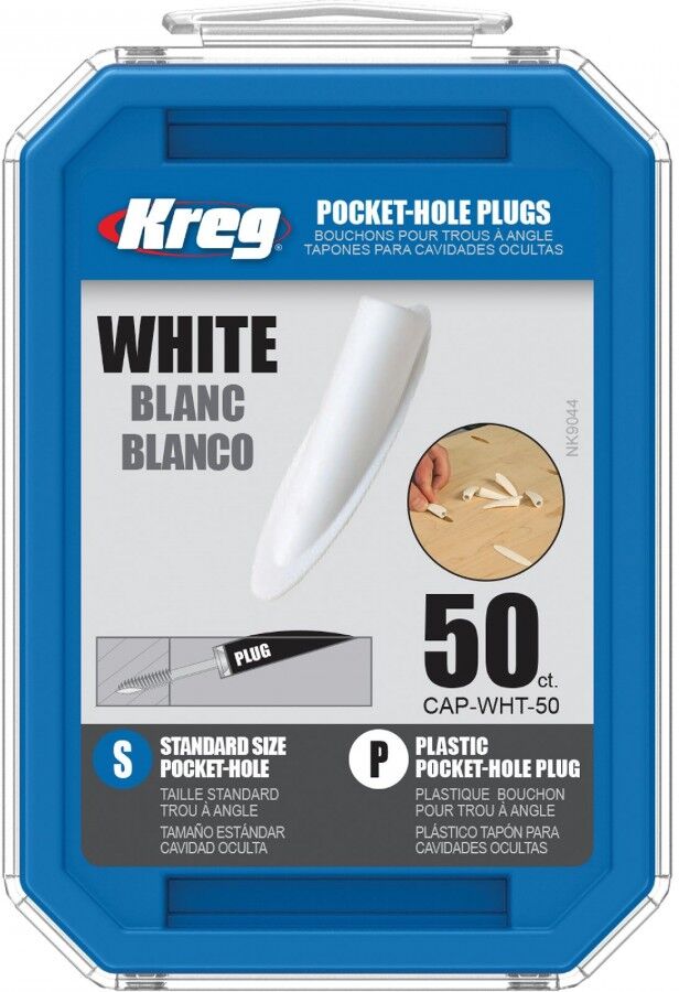 Kreg Europe GmbH Taschenlochstöpsel Kunststoff Weiß 50 Stk. - Kreg CAP-WHT-50