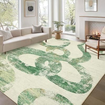 Garvee Modern Washable Swirl Area Rug