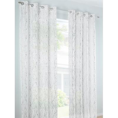 Gardine HEINE HOME Gr. 3, silber (silberfarben), B:140cm H:225cm, Polyester, Gardinen, Gardine