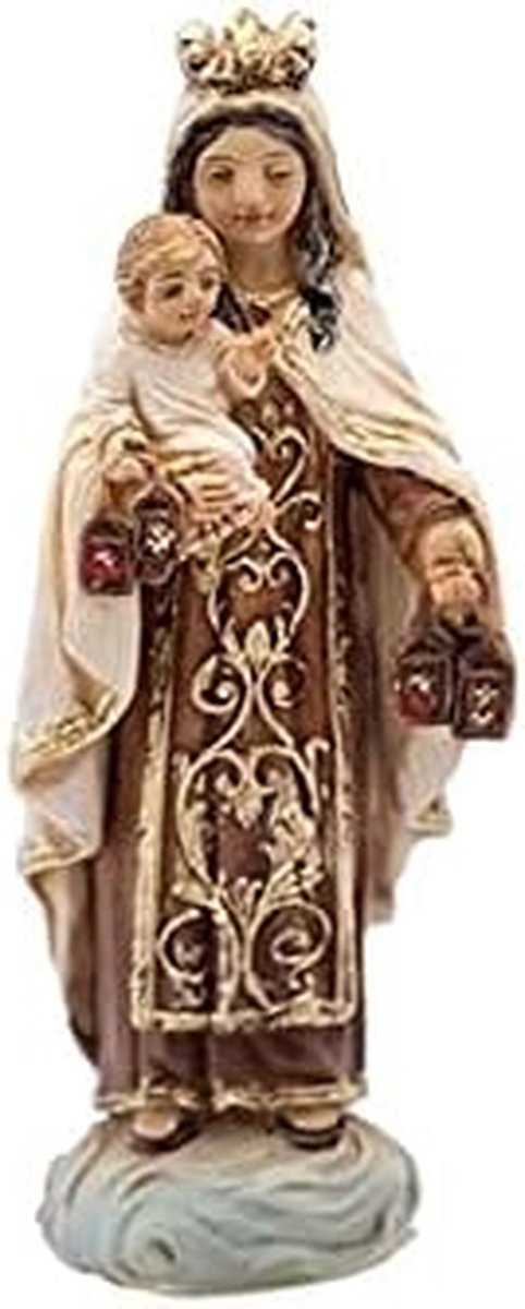 Decoratief beeld met klassiek figuur en gepatineerde afwerking, 8 cm