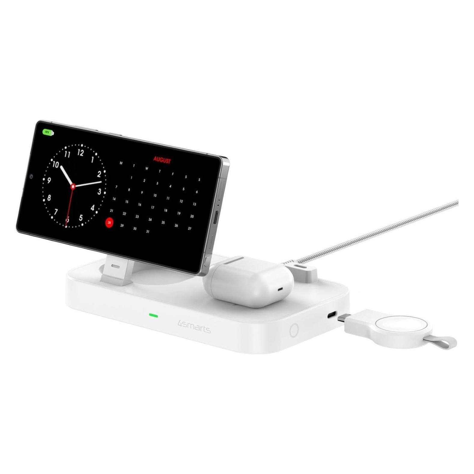 4smarts Qi2 Ladestation Trident mit Charger für Samsung Watch, weiss (25 W) (4S541368)