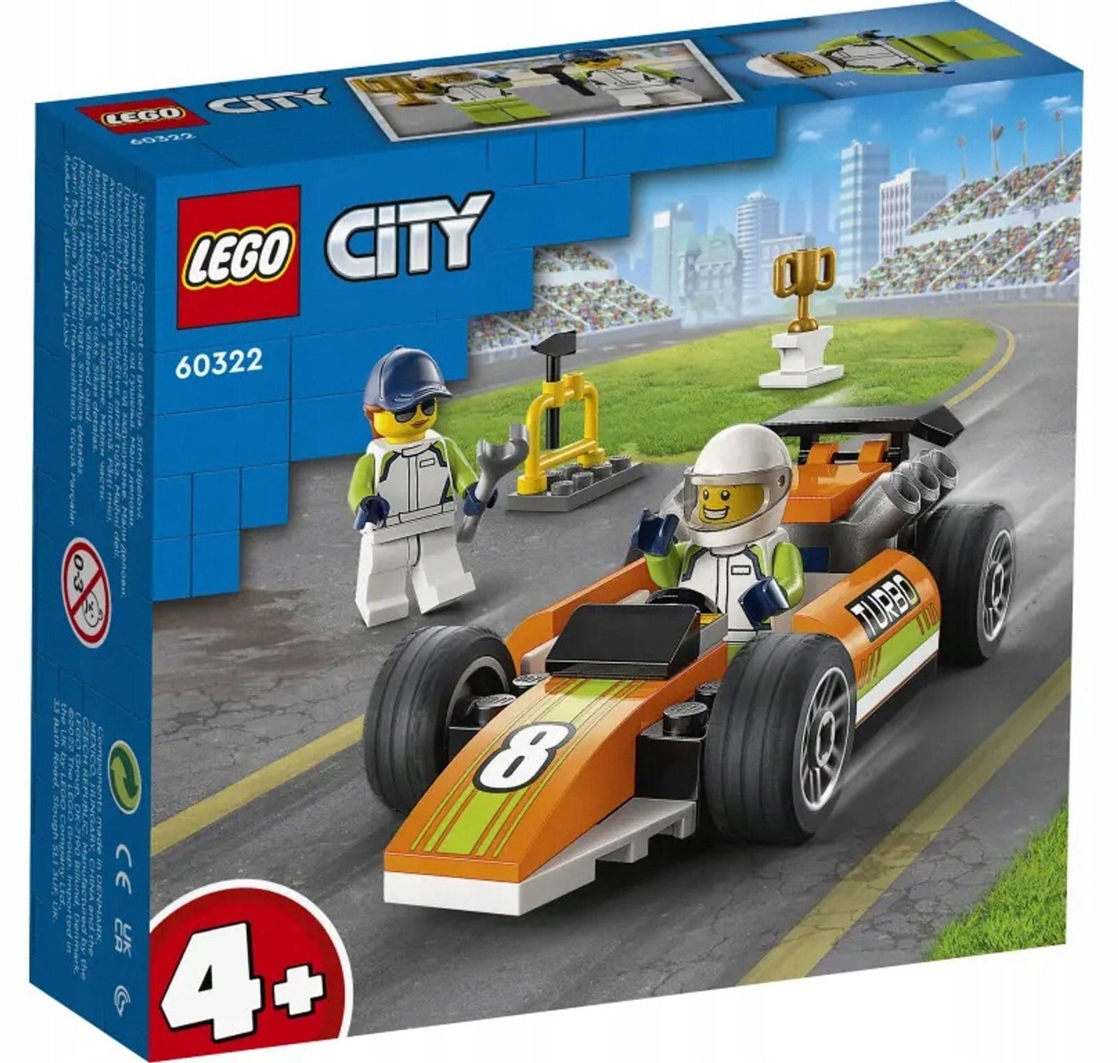 LEGO City 60322 Raceauto met monteur en minifiguren