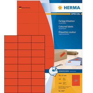Herma Special 4407 Etiketten rot 70x37 permanent, 2400 Stück
