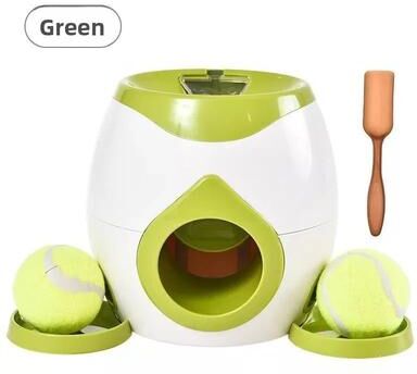 Friendly Fresh Finds Automatic Interactive Dog Toy Tennis Ball Launcher And Feeding Machine For Dog Training And Rewards green