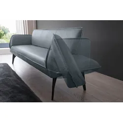Essbank K+W KOMFORT & WOHNEN "Drive Polsterbank", blau (aqua 54), B:238cm H:91cm T:66cm, Cloud: Nappaleder pigmentiert, Glattleder, 0, 9/1, 1mm, elegantes Leder mit Wolkung und weichen Griff; 775: Flachgewebe, 100% Polyester, Sitzbänke, Essbank, mit Seitenteilverstellung, wahlweise in 218 oder 238 cm Breite