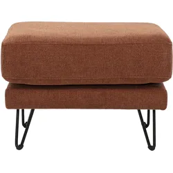 Hocker-Fußhocker aus Chenille-Stoff in gebrannter Erde und Metall OSLO